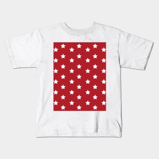 Stars Pattern - White and Red Kids T-Shirt